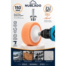 Nublado 150 mm Matkap Uyumlu Polisaj Süngeri Seti Taban ve Aparat Araç Mobilya Metal Mermer Parlatma