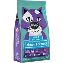 Kitty Life Somonlu Yetişkin Kedi Maması 10 kg