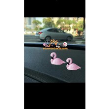 himi bijuteri aksesuar 2'li Flamingo Plastik Dikiz Aynası Süsü Ayna Süsü Araç Içi Araba Süsü Torpido Süsü Araç Oto Aksesuar