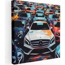 Popcas Mercedes Dijital Kolaj Çalışması Görsel Sanat Duvar Tablosu