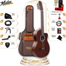 Midex X48-EQ Ekolayzerli Profesyonel Elektro Klasik Gitar Seti Maun Ağacı El Yapımı