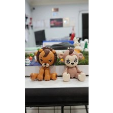 Himi Pasta Süsleri Aslan ve Maymun Plastik Minyatür Figür Karakter Oyuncakları Evcilik Oyuncakları Küçük Minik Oyuncaklar