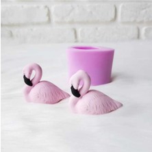 Himi Pasta Süsleri Flamingo 2 Adet Plastik Minyatür Figür Karakter Oyuncakları Evcilik Küçük Minik Oyuncaklar