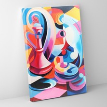 Popcas Dinamik Desenler Modern Sanat ve Satranç Teması Kanvas Tablo