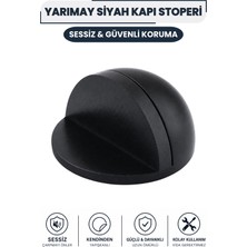 Nublado Yarımay Kapı Stopu Mat Siyah Kendinden Yapışkanlı Kapı Durdurucu Delme Gerektirmez Sessiz Çarpma Önleyici Parke Zemine Uyumlu Duvar Koruyucu Pratik Zemin Kapı Stoperi