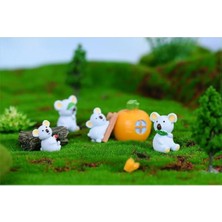 Himi Pasta Süsleri Koala Set 6 Parça Plastik Minyatür Figür Karakter Oyuncakları Evcilik Küçük Minik Oyuncaklar