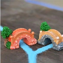 Himi Pasta Süsleri 2'li Köprü Plastik Minyatür Figür Karakter Oyuncakları Evcilik Oyuncakları Küçük Minik Oyuncaklar