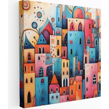 Popcas Bohem Kent Masalsı Mimarlık Bohem Esintili Görsel Sanat Kanvas Tablo