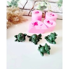 Himi Pasta Süsleri 4'lü Kurbağa Plastik Minyatür Figür Karakter Oyuncakları Evcilik Küçük Minik Oyuncaklar