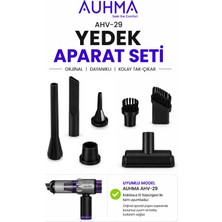 Auhma Ahv-29 Yedek Aparat Seti | Orijinal Kablosuz El Süpürgesi Başlık Seti | Fırça, Dar Uç, Geniş Başlık ve Temizlik Aparatları