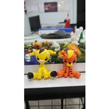 Himi Pasta Süsleri 2'li Hayvan Zürafa Plastik Minyatür Figür Karakter Oyuncakları Evcilik Oyuncakları Küçük Minik Oyuncaklar