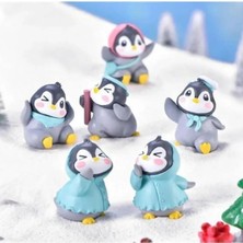 Himi Pasta Süsleri 4'lü Penguen Plastik Minyatür Figür Karakter Oyuncakları Evcilik Küçük Minik Oyuncaklar