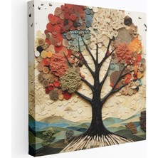 Popcas Yaşam Ağacı Modern Sanat ve Yaratıcılık Temalı Tasarım Kanvas Duvar Tablosu