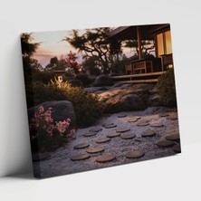 Popcas Alacakaranlık Zen Bahçesi Zen Bahçesi Motifli Kanvas Duvar Tablosu