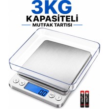 Qasul Küçük Taşınabilir Ev Tipi Elektronik Terazi Yüksek Hassasiyetli Pilli Mutfak Terazisi Doğru Ölçümlü Pişirme Yemek Yapma 3kg Kapasiteli
