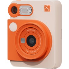 Hanin M6 Instant Kamera 2mp 300DPI HCP-2TS25G Anında Baskı Yapabilen Seyahat Kamerası Turuncu