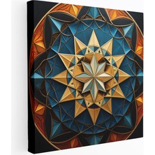 Popcas Geometrik Desenler ile Sembolik Enerji Teması Dekoratif Kanvas Tablo