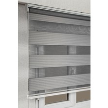 Bizden Perde Pileli Gri Zebra Stor Kaliteli Güneşlik Perdeler
