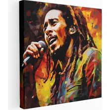 Popcas Reggae Müzisyeni Temalı Modern Dekoratif Kanvas Tablo