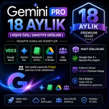 Gemini Pro 18 Aylık ( Kişiye Özel/ Davetiye Değildir) Drive 5 TB Alan