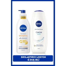 Nivea Creme Soft Kremsi Dokunuş Duş Jeli 750ml ve Q10 Sıkılaştırıcı Nemlendrici Vücut Bakım Losyonu 400ml