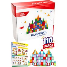 Solinpatech 110 Parça 7.5cm Büyük Boy Manyetik Blok Seti | Güçlü Mıknatıslı Zeka Geliştirici Eğitici Oyuncak