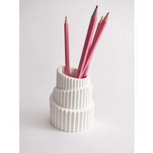 Karra Art El Yapımı Beton Kalemlik Modern Dekoratif Masaüstü Organizer Ofis ve Çalışma Masası Düzenleyici