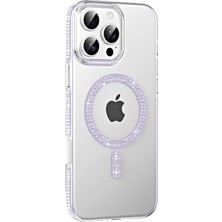 sbodurhome    iPhone 16 Pro Max Move Taşlı Magsafe Kapak - Lila