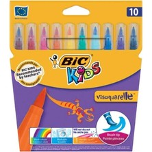 Die Grup Bic Visa Fırça Uçlu Keçeli Boya Kalemi 10 Renk