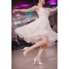 Bitangosu "yeşilin Dansı" 8,5 cm (13PONT) Kapalı Topuk Kadın Tango Dans ve Salon Ayakkabısı