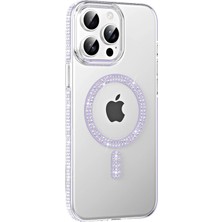 sbodurhome    iPhone 14 Pro Max Move Taşlı Magsafe Kapak - Lila