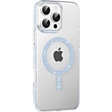 sbodurhome    iPhone 16 Pro Max Move Taşlı Magsafe Kapak - Mavi