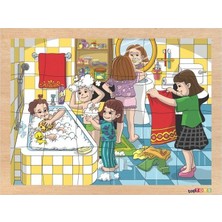 Die Grup 24 Parça Ahşap Puzzle-Hijyen