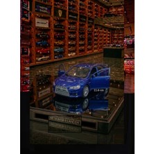 Oyuncak Sahili Mitsubishi Lancer Evolution 11.6 cm Model 1.36 Diecast Orijinal Metal Mitsubıshı Koleksiyon Araba Kapı Açılır Çekbırak Metalic Mavi