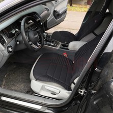 Carlone 3'lü Siyah Oto Koltuk Minderi Set-Ergonomik Lüks Koltuk Minderi-Ön 2 Koltuk ve Arka Oturak