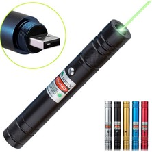 sbodurhome Fithome 100MW Desen Başlıklı USB Şarjlı Yeşil Lazer Pointer