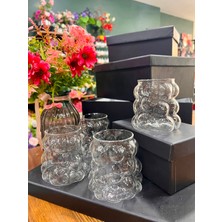 Sedosh Home Vision 4'lü Set Büyük Boy Üzüm Tasarım Borosilikat Cam Bardak 300 ml - Isıya Dayanıklı Şeffaf Meşrubat, Soft Drink ve Kahve Bardağı