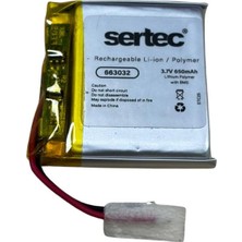 sbodurhome Sertec 663032 3.7V 650MAH Li-Polymer Pil (DEVRELI/1.5A)