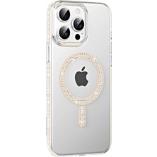 sbodurhome    iPhone 15 Pro Move Taşlı Magsafe Kapak - Pembe