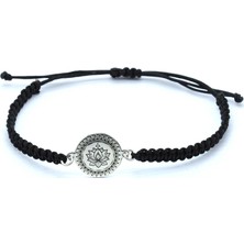 Canka Makrome Lotus Çiçeği Gümüş Dizayn Bileklik
