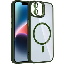sbodurhome    iPhone 11 Remim Lensli Magsafe Standlı Kapak - Koyu Yeşil