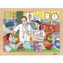 Die Grup 24 Parça Ahşap Puzzle-Hastane