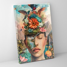 Popcas Meksika Esintili Portre Stili Modern Sanat Temalı Eserler Kanvas Duvar Tablosu