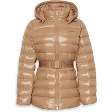 Calvin Klein Kadın / Kız Kahverengi Calvin Klein Belted Lıghtweıght P, Paı Kahverengi Kadın Mont