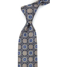 Kravatkolik Bej Motif Desen Mendilli Klasik Kravat KK13916