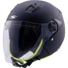 Die Grup Matt Black Xl Beden Açık Motosiklet Kaskı, Zeus-Zs 213