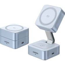 Ugreen Magflow 2-In-1 25W Magnetik Wireless Magsafe Kablosuz Şarj Standı, 55960B