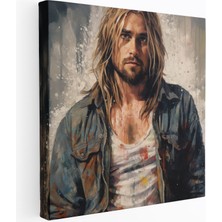 Popcas Kurt Cobain Grunge Tarzı Müzik Temalı Tasarım Dekoratif Kanvas Tablo