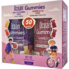 Ocean Gummies Multivitamin Kids 60 Adet Çiğnenebilir + Sambucus Kids 60 Adet Jel Form