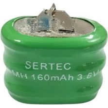 sbodurhome Sertec - 3.6V 3S1P 160 Mah 2 Pin Nı-Mh Buton Pil